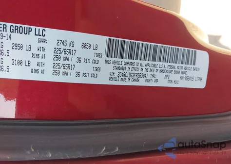 2015 Chrysler Town & Country Touring from USA, damaged, VIN 2C4RC1BG3FR563041